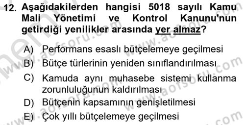 Türkiye Ekonomisi Dersi 2025 - 2026 Yılı (Vize) Ara Sınav Soruları 12. Soru