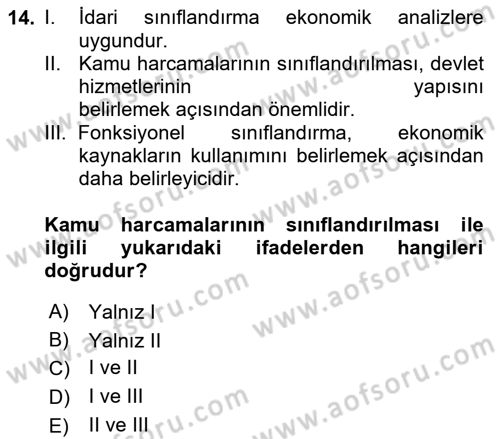 Türkiye Ekonomisi Dersi 2025 - 2026 Yılı (Vize) Ara Sınav Soruları 14. Soru