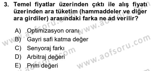 Türkiye Ekonomisi Dersi 2025 - 2026 Yılı (Vize) Ara Sınav Soruları 3. Soru