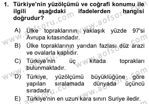 Türkiye Ekonomisi Dersi 2025 - 2026 Yılı (Final) Dönem Sonu Sınav Soruları 1. Soru