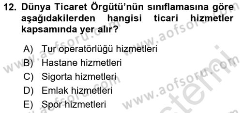 Türkiye Ekonomisi Dersi 2025 - 2026 Yılı (Final) Dönem Sonu Sınav Soruları 12. Soru