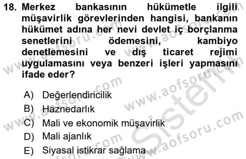 Türkiye Ekonomisi Dersi 2025 - 2026 Yılı Yaz Okulu Sınav Soruları 18. Soru