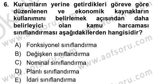 Türkiye Ekonomisi Dersi 2025 - 2026 Yılı Yaz Okulu Sınav Soruları 6. Soru