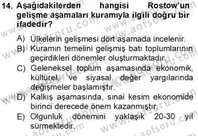 İktisadi Kalkınma Dersi Ara Sınavı Deneme Sınav Soruları 14. Soru