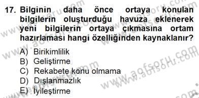 İktisadi Kalkınma Dersi 2012 - 2013 Yılı (Final) Dönem Sonu Sınav Soruları 17. Soru