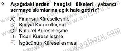 İktisadi Kalkınma Dersi 2012 - 2013 Yılı (Final) Dönem Sonu Sınav Soruları 2. Soru