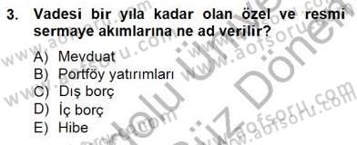 İktisadi Kalkınma Dersi 2012 - 2013 Yılı (Final) Dönem Sonu Sınav Soruları 3. Soru