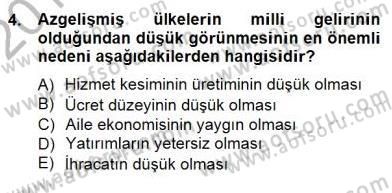 İktisadi Kalkınma Dersi 2012 - 2013 Yılı (Final) Dönem Sonu Sınav Soruları 4. Soru