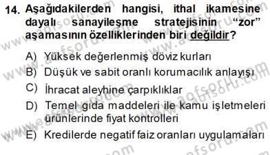 İktisadi Kalkınma Dersi Ara Sınavı Deneme Sınav Soruları 14. Soru