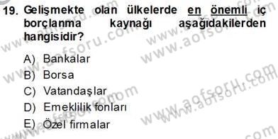 İktisadi Kalkınma Dersi Ara Sınavı Deneme Sınav Soruları 19. Soru