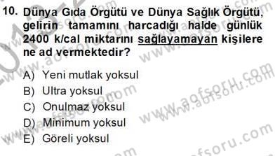 İktisadi Kalkınma Dersi 2013 - 2014 Yılı (Final) Dönem Sonu Sınav Soruları 10. Soru