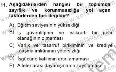 İktisadi Kalkınma Dersi 2013 - 2014 Yılı (Final) Dönem Sonu Sınav Soruları 11. Soru