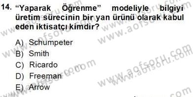 İktisadi Kalkınma Dersi 2013 - 2014 Yılı (Final) Dönem Sonu Sınav Soruları 14. Soru