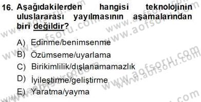 İktisadi Kalkınma Dersi 2013 - 2014 Yılı (Final) Dönem Sonu Sınav Soruları 16. Soru