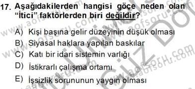 İktisadi Kalkınma Dersi 2013 - 2014 Yılı (Final) Dönem Sonu Sınav Soruları 17. Soru