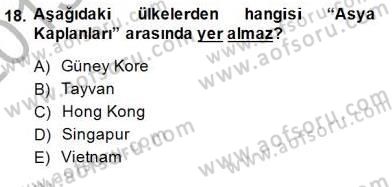 İktisadi Kalkınma Dersi 2013 - 2014 Yılı (Final) Dönem Sonu Sınav Soruları 18. Soru