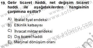 İktisadi Kalkınma Dersi 2013 - 2014 Yılı (Final) Dönem Sonu Sınav Soruları 19. Soru
