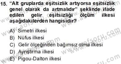 İktisadi Kalkınma Dersi 2013 - 2014 Yılı Tek Ders Sınav Soruları 15. Soru