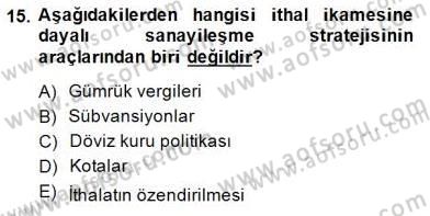 İktisadi Kalkınma Dersi Ara Sınavı Deneme Sınav Soruları 15. Soru