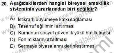 İktisadi Kalkınma Dersi Ara Sınavı Deneme Sınav Soruları 20. Soru
