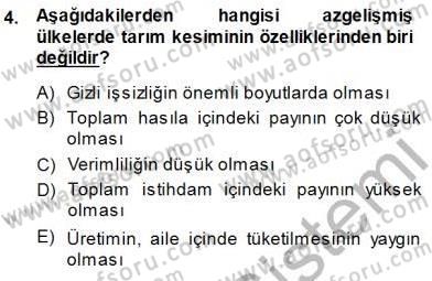 İktisadi Kalkınma Dersi Ara Sınavı Deneme Sınav Soruları 4. Soru