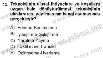 İktisadi Kalkınma Dersi 2014 - 2015 Yılı (Final) Dönem Sonu Sınav Soruları 15. Soru