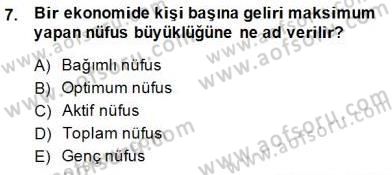 İktisadi Kalkınma Dersi 2014 - 2015 Yılı (Final) Dönem Sonu Sınav Soruları 7. Soru