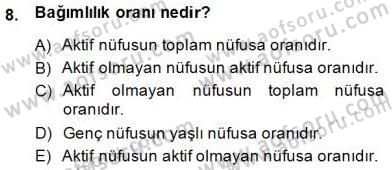 İktisadi Kalkınma Dersi 2014 - 2015 Yılı (Final) Dönem Sonu Sınav Soruları 8. Soru