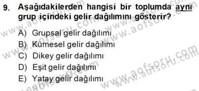 İktisadi Kalkınma Dersi 2014 - 2015 Yılı (Final) Dönem Sonu Sınav Soruları 9. Soru