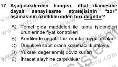 İktisadi Kalkınma Dersi Ara Sınavı Deneme Sınav Soruları 17. Soru