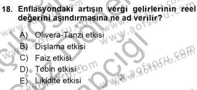 İktisadi Kalkınma Dersi 2015 - 2016 Yılı (Vize) Ara Sınav Soruları 18. Soru