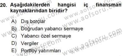 İktisadi Kalkınma Dersi Ara Sınavı Deneme Sınav Soruları 20. Soru