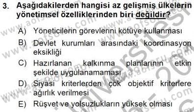 İktisadi Kalkınma Dersi Ara Sınavı Deneme Sınav Soruları 3. Soru