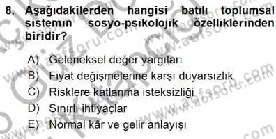 İktisadi Kalkınma Dersi 2015 - 2016 Yılı (Vize) Ara Sınav Soruları 8. Soru