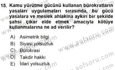İktisadi Kalkınma Dersi 2015 - 2016 Yılı (Final) Dönem Sonu Sınav Soruları 15. Soru