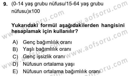 İktisadi Kalkınma Dersi 2017 - 2018 Yılı 3 Ders Sınav Soruları 9. Soru