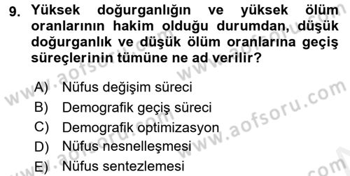 İktisadi Kalkınma Dersi 2017 - 2018 Yılı (Final) Dönem Sonu Sınav Soruları 9. Soru
