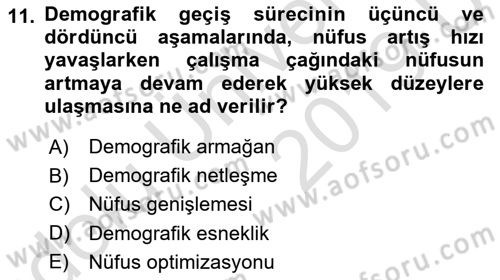 İktisadi Kalkınma Dersi 2018 - 2019 Yılı 3 Ders Sınav Soruları 11. Soru
