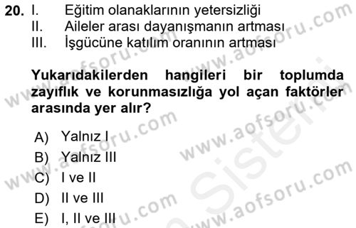 İktisadi Kalkınma Dersi 2018 - 2019 Yılı (Final) Dönem Sonu Sınav Soruları 20. Soru