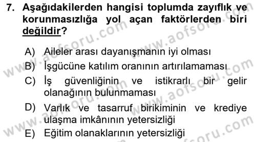 İktisadi Kalkınma Dersi 2019 - 2020 Yılı (Final) Dönem Sonu Sınav Soruları 7. Soru