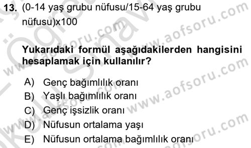 İktisadi Kalkınma Dersi 2021 - 2022 Yılı Yaz Okulu Sınav Soruları 13. Soru
