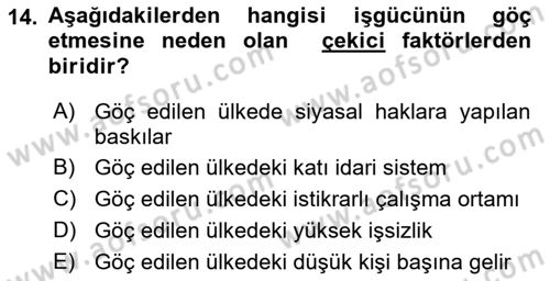 İktisadi Kalkınma Dersi 2022 - 2023 Yılı (Final) Dönem Sonu Sınavı 14. Soru