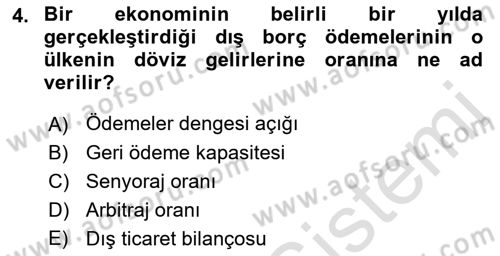 İktisadi Kalkınma Dersi 2022 - 2023 Yılı (Final) Dönem Sonu Sınavı 4. Soru