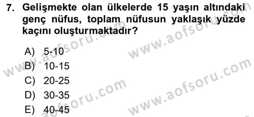 İktisadi Kalkınma Dersi 2022 - 2023 Yılı (Final) Dönem Sonu Sınavı 7. Soru