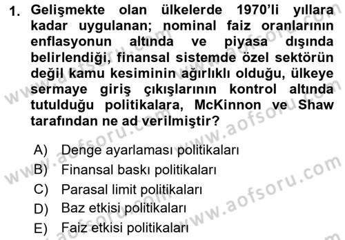 İktisadi Kalkınma Dersi 2022 - 2023 Yılı Yaz Okulu Sınav Soruları 1. Soru