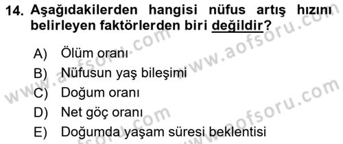 İktisadi Kalkınma Dersi 2022 - 2023 Yılı Yaz Okulu Sınav Soruları 14. Soru