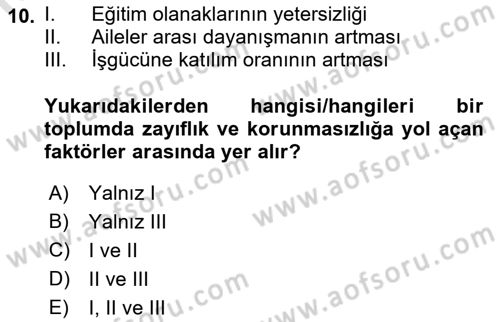 İktisadi Kalkınma Dersi 2023 - 2024 Yılı (Final) Dönem Sonu Sınav Soruları 10. Soru