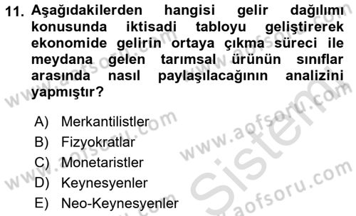 İktisadi Kalkınma Dersi 2023 - 2024 Yılı (Final) Dönem Sonu Sınav Soruları 11. Soru