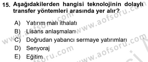 İktisadi Kalkınma Dersi 2023 - 2024 Yılı (Final) Dönem Sonu Sınav Soruları 15. Soru