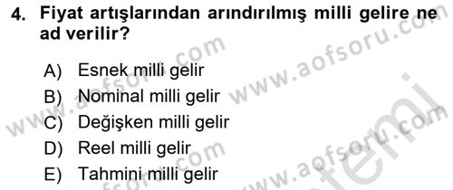 İktisadi Kalkınma Dersi 2023 - 2024 Yılı (Final) Dönem Sonu Sınav Soruları 4. Soru